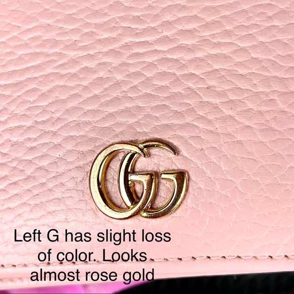 Gucci Marmont pink leather small wallet wristlet keychain - Picture 14 of 15